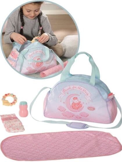 Baby Annabell Travel Changing Bag - stelleveske til dukke - med matte, bleie, pudder og rangle