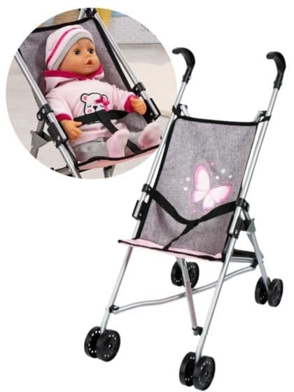 Bayer Design Sammenleggbar dukkevogn - grå