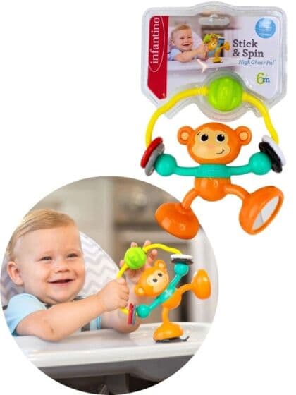 Bkids Infantino aktivitetsleke med apekatt og ringer - med sugekopp