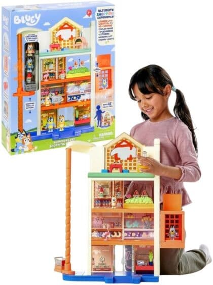 Bluey Hammergården kjøpesenter lekesett med tilbehør - 56 cm