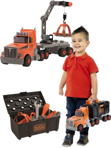 Smoby Black and Decker Trailer - lastebil med verktøykasse og verktøy - 60 deler
