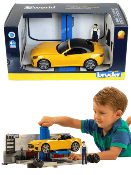 Bruder bilverksted med bil og figur - 62110