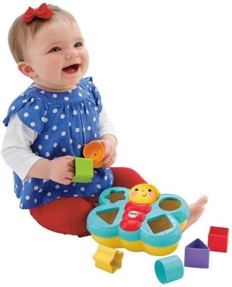 Fisher Price putteboks med klosser - sommerfugl