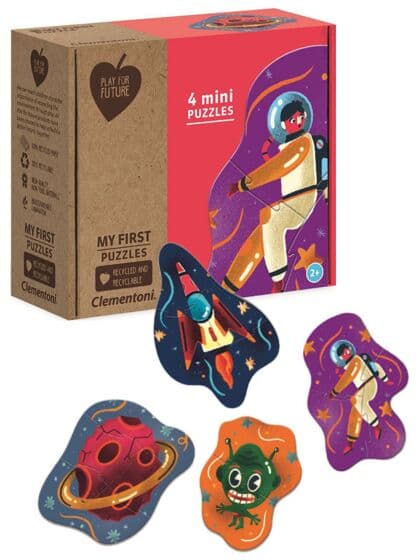 Clementoni PFF Mitt første puslespill - Verdensrommet - 4 puslespill - laget av 100% resirkulert papir