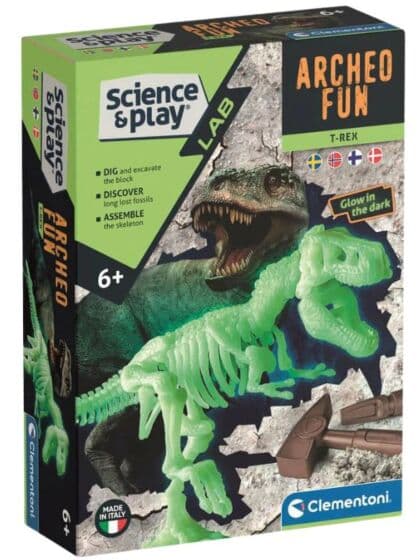 Clementoni Lab T-rex utgravingssett - grav frem et selvlysende skjelett
