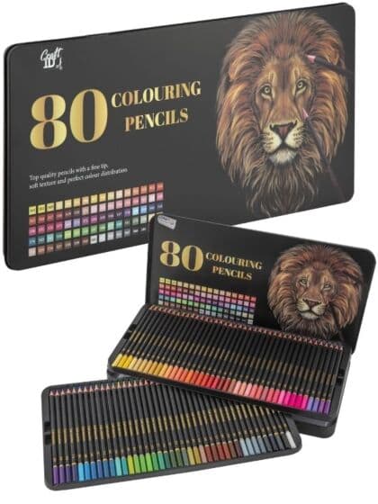 Craft Fargeleggingsskrin – 80 fargeblyanter i tinnboks