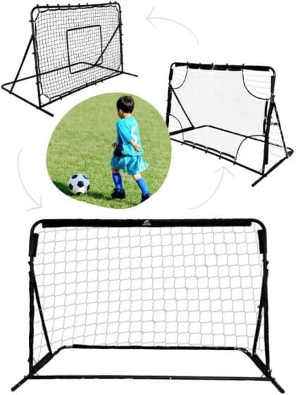Mzone fotball rebounder 3-i-1 – Justerbart mål med presisjonsnett 120 x 179 cm