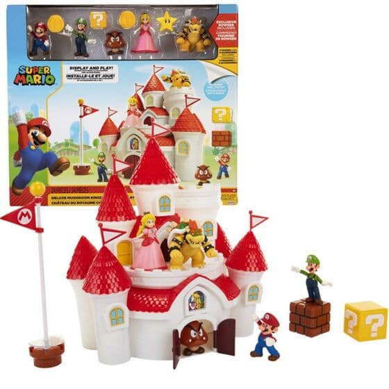 Nintendo Super Mario Deluxe Mushroom Kingdom Castle - lekesett med slott og figurer - 24 deler