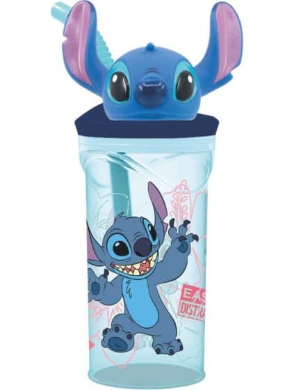 Disney Stitch 3D-kopp med sugerør - 360 ml