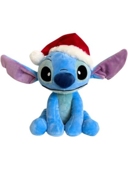 Disney Stitch Christmas bamse med nisselue - 25 cm