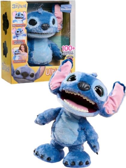 Disney Stitch Ultimate Interaktiv bamse med 100+ lyd og reaksjoner - 34 cm