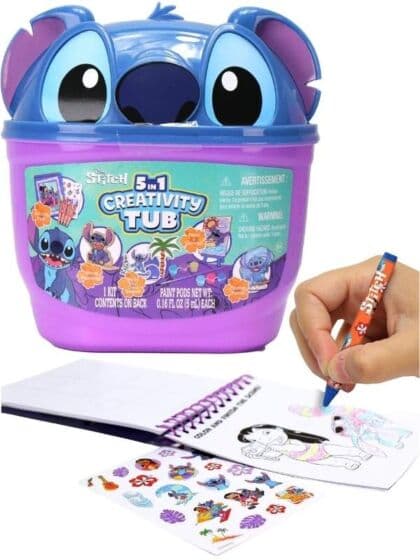 Disney Stitch 5-i-1 kreativitetbøtte - mal, bygg og dekorer