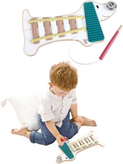 Hape 3-i-1 xylofon-hund i tre med bjelle - fra 18 mnd