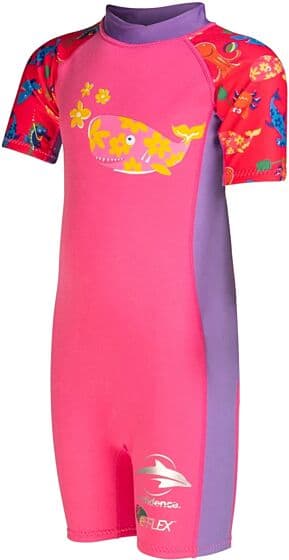 Konfidence Splashy Våtdrakt 2-3 år - rosa og lilla med hval