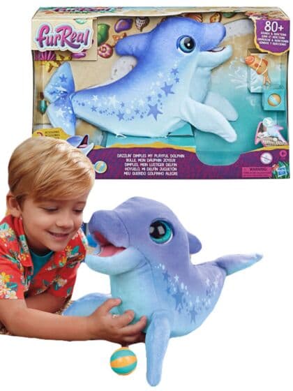 FurReal Dimples Delfin interaktiv kosebamse med 80+ lyder og reaksjoner