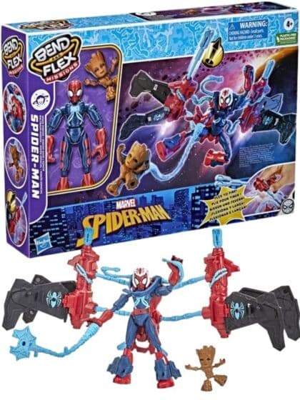 SpiderMan Bend and Flex Missions - Space Mission Spiderman - figur med ekstremt bøyelige og fleksible ledd - 15 cm