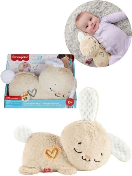 Fisher Price Kosebamse Kanin med lys og lyd - white noise