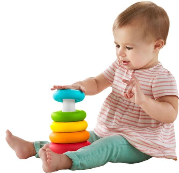 Fisher Price ECO Rock-a-Stack - stableleke - 5 fargerike ringer - plantebasert materiale