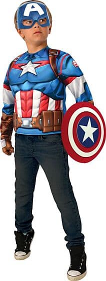 Avengers Captain America kostyme - muskuløs overdel med maske - one size