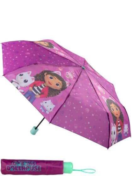 Gabbys Dukkehus sammenleggbart paraply - 94 cm