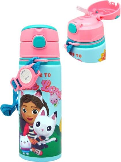 Gabbys Dukkehus drikkeflaske 600 ml i aluminium