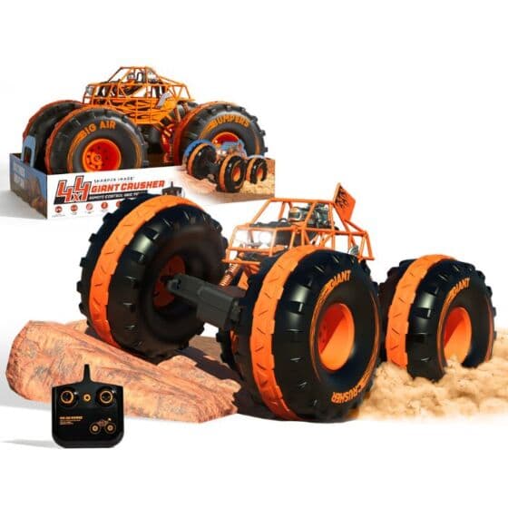 Giant Crusher RC 4x4 radiostyrt bil med store dekk og LED-lys - 70 cm lang