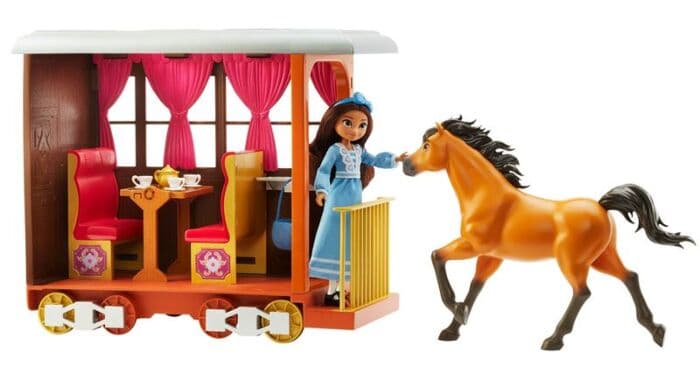 Spirit Untamed Luckys toghjem - lekesett med dukke, hest og togvogn med tilbehør