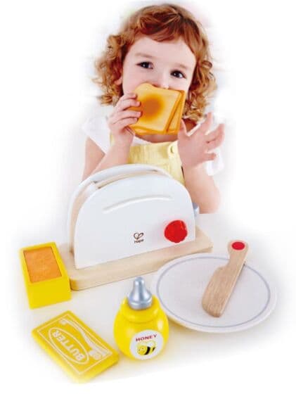 Hape toast-sett med brødrister, skiver og tilbehør - 7 deler