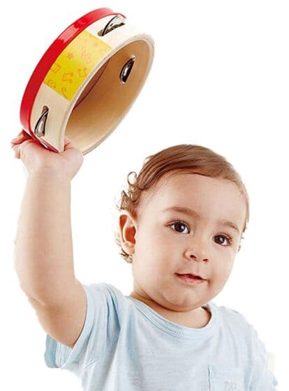 Hape Tamburin i tre - rytmisk lekeinstrument