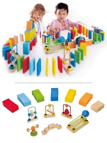 Hape Dynamo Dominoes - et morsomt dominospill på 107 deler
