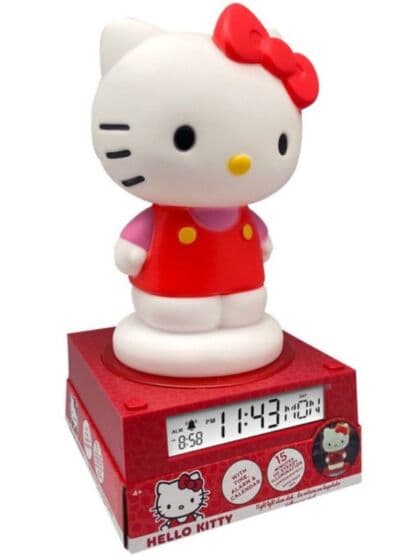 Hello Kitty 3D Nattlampe med vekkerklokke og dato