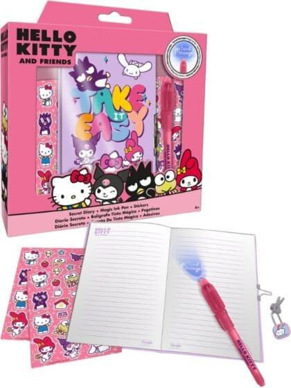 Hello Kitty Dagbok med magisk penn og tilbehør