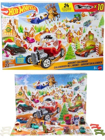 Hot Wheels julekalender 2025 med biler og tilbehør