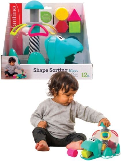 Infantino Sorteringsleke flodhest - 4 klosser