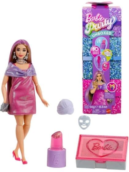 Barbie Party Unboxed Glam – Rosa Petite dukke med 10 overraskelser