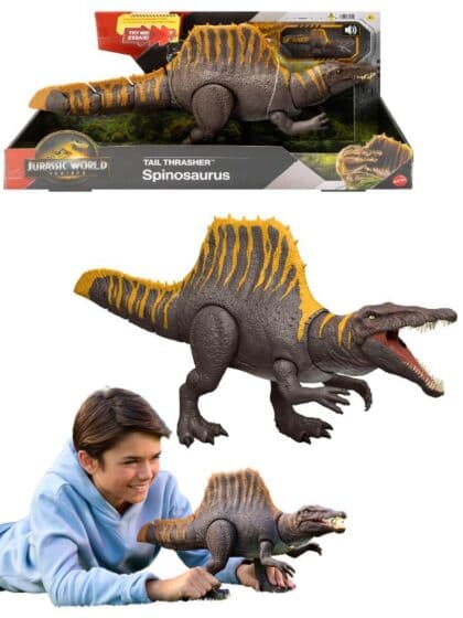 Jurassic World Rebirth Tail Trasher Spinosaurus – dinosaurfigur med lyder og bevegelser