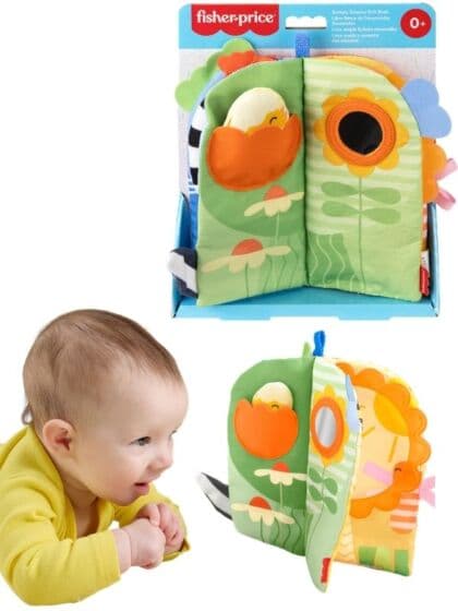 Fisher-Price Sensory Cuddle Book – myk sansebok fra 0 måneder