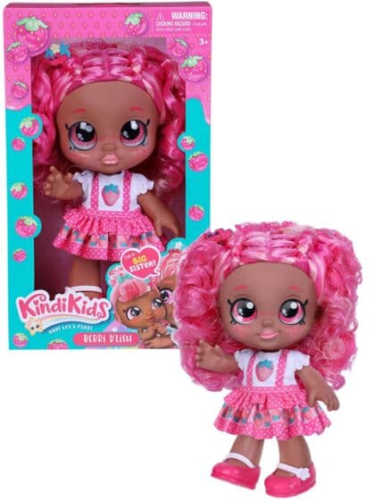 Kindi Kids storesøster Berri D'lish - dukke med rosa hår - 28 cm