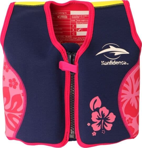Konfidence svømmevest navy/pink/hibiscus - 6-7 år