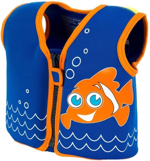 Konfidence svømmevest blå med klovnefisk - 1,5 - 3 år