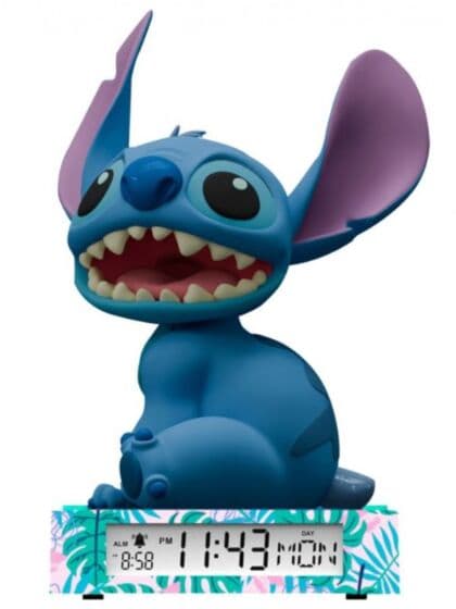 Disney Stitch 3D Nattlampe med vekkerklokke og dato