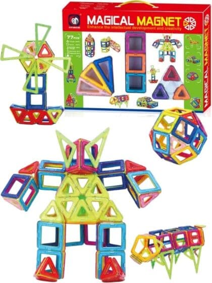 Magical Magnet - magnetiske byggeklosser i flere farger - 77 deler