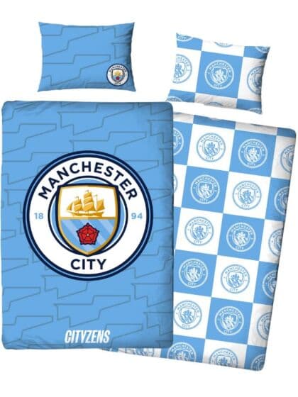 Manchester City sengesett i bomull - 140x200 cm