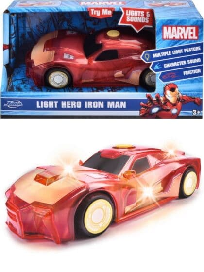Marvel Iron Man Light Hero lekebil med lyd og lys - 15 cm