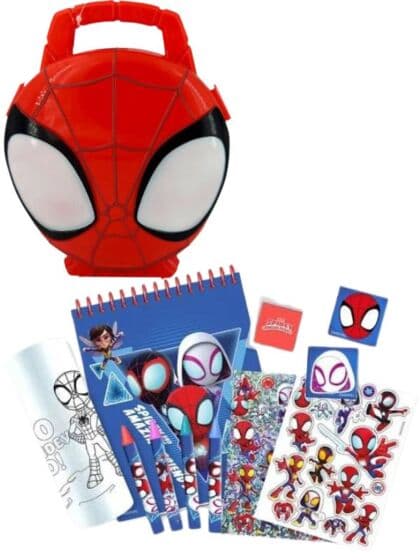 Marvel SpiderMan 3D skrivesett med SpiderMan-boks, fargestifter, notatbok og mer