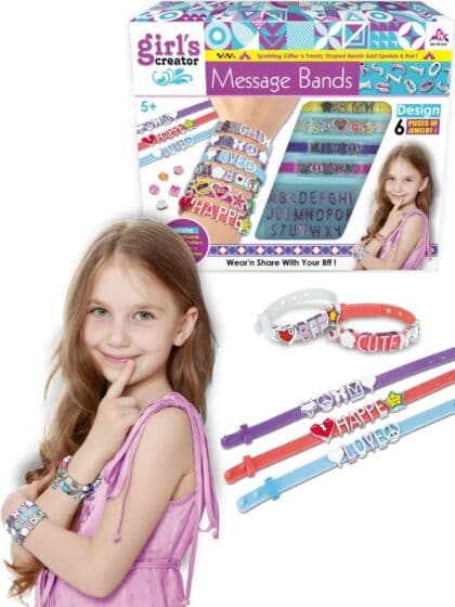 Girls Creator smykkesett - lag 6 armbånd med bokstaver og charms