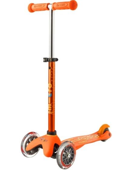 Micro Mini Deluxe Orange sparkesykkel med 3 hjul - 2-5 år - tåler opp til 35 kg