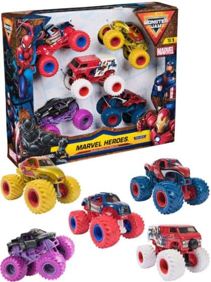 Monster Jam Marvel Heroes lekebiler - 5 stk