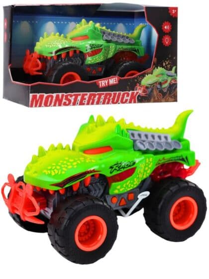 Monstertruck Dino lekebil med lyd og lys - grønn