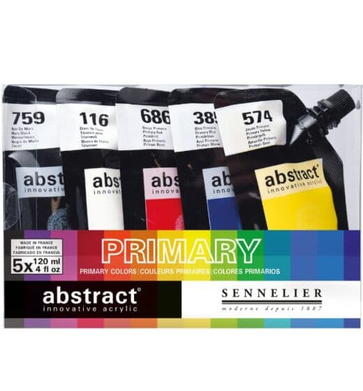 Sennelier Abstract akrylmaling i primærfarger - 5 poser